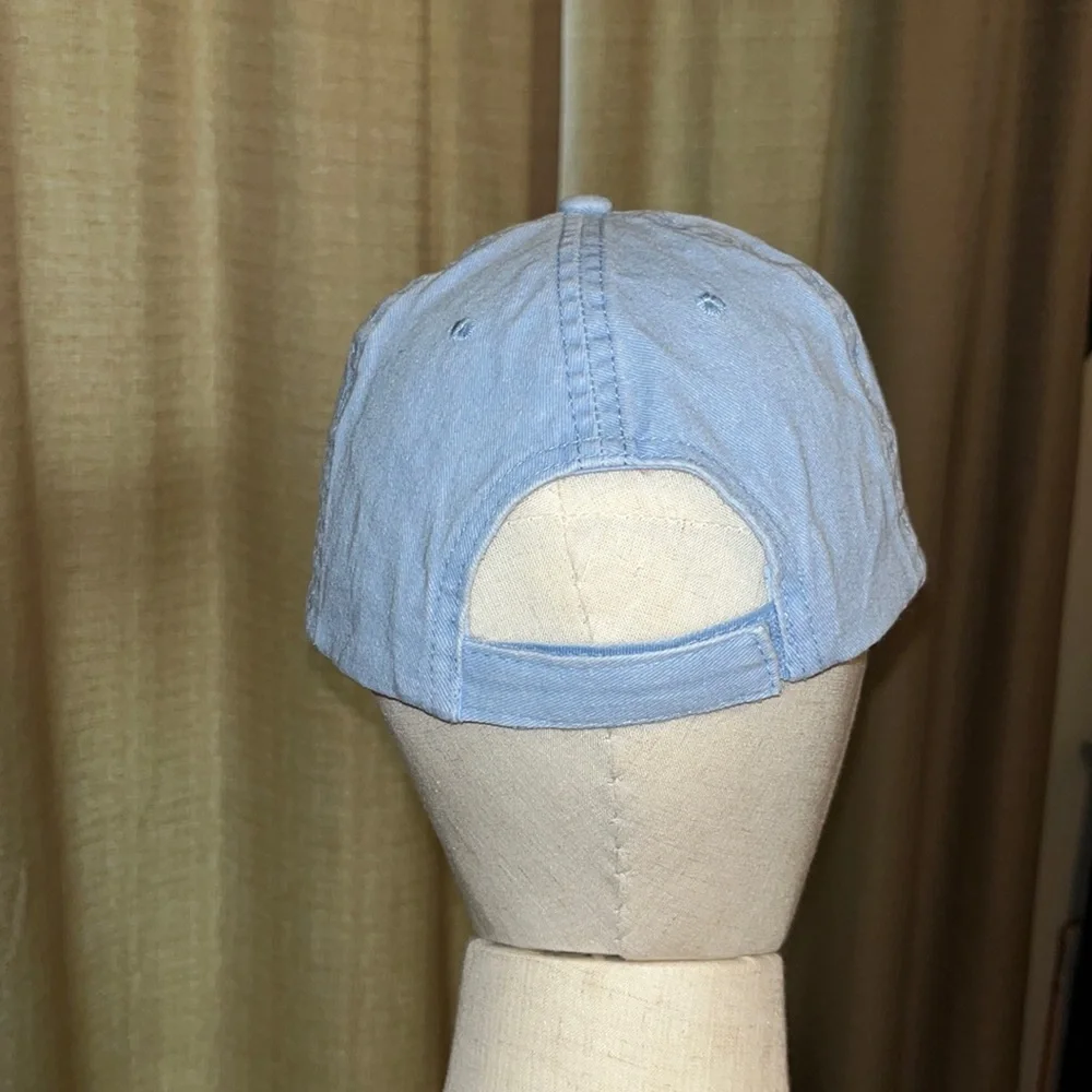 Light Washed Blue Jean Baseball Hat with Adjustable Band